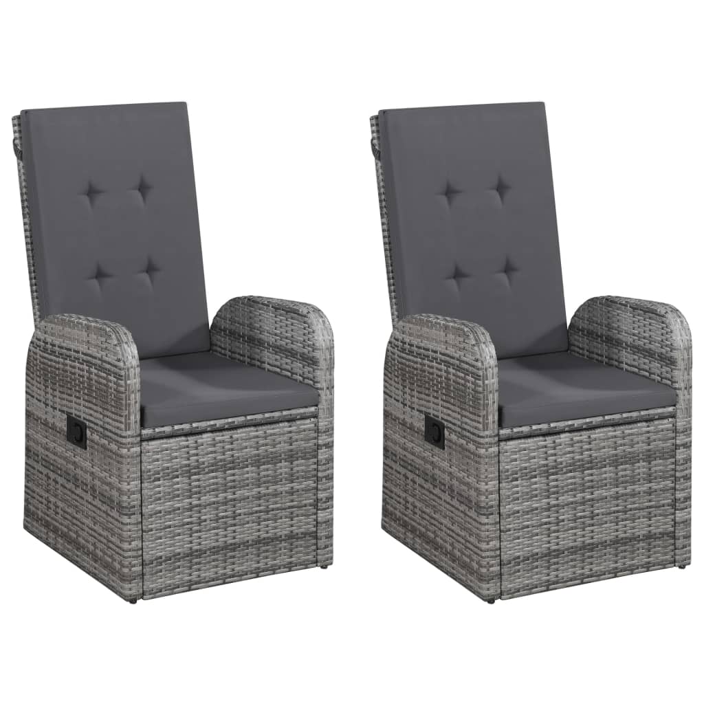 Ensemble à manger de jardin 5 pcs Gris