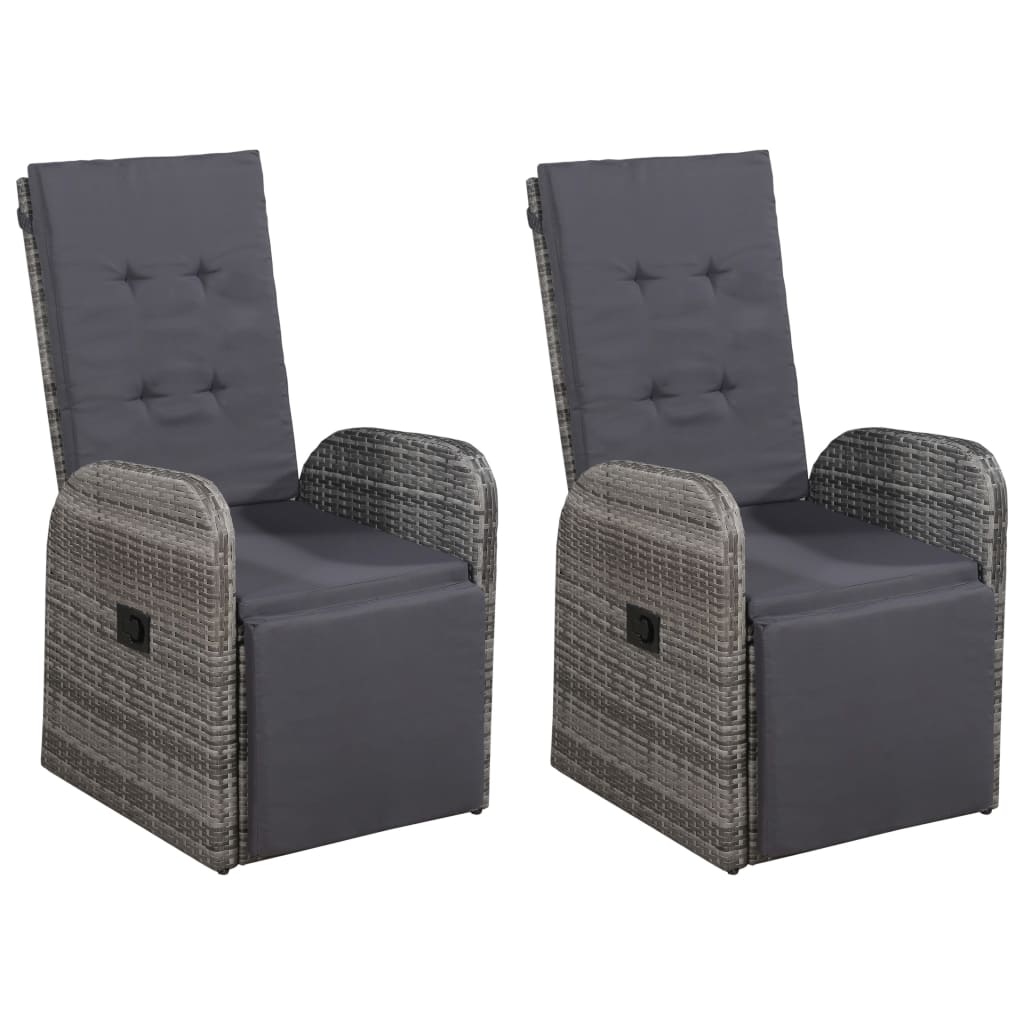 Ensemble à manger de jardin 5 pcs Gris