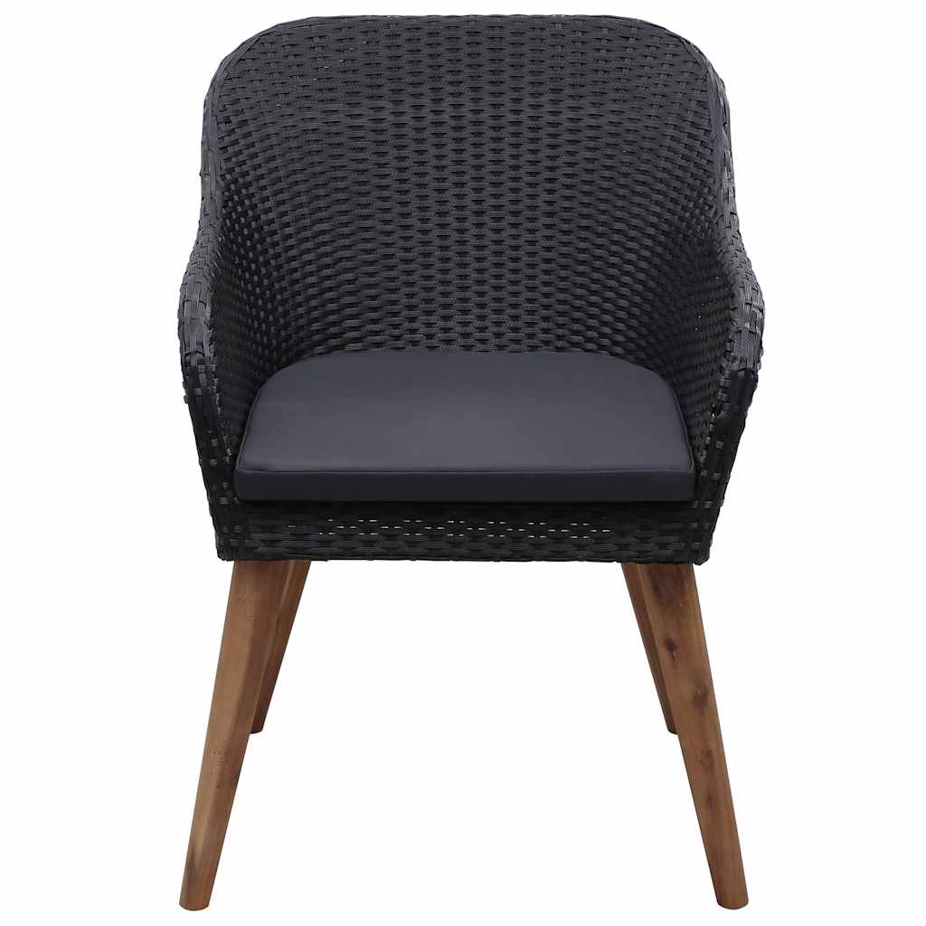 Ensemble à manger de jardin 3 pcs Noir