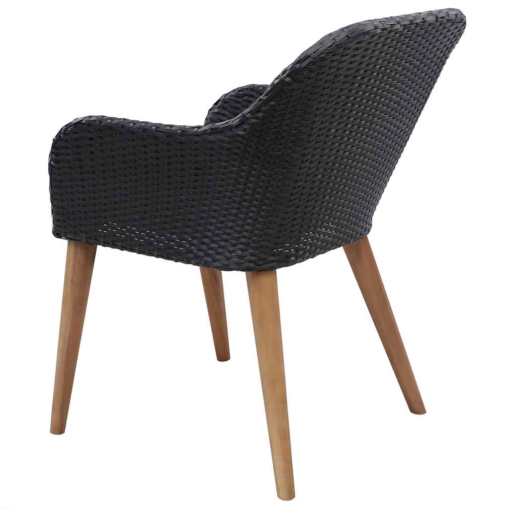 Ensemble à manger de jardin 3 pcs Noir