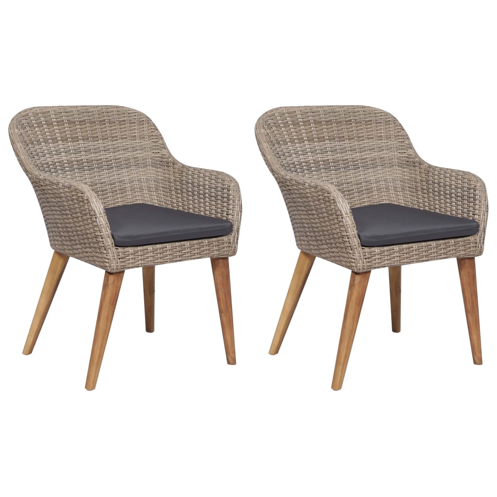 Ensemble à manger de jardin 3 pcs Marron