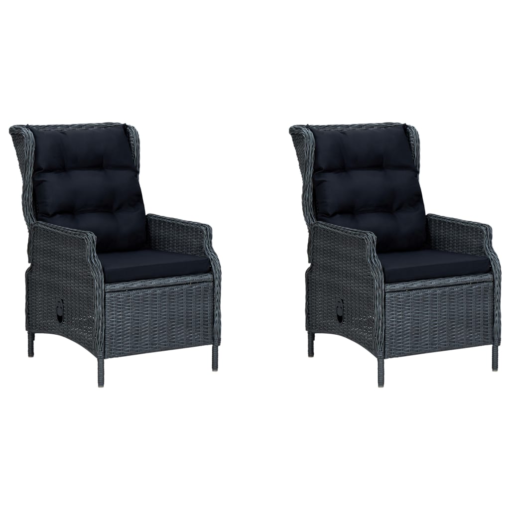 Ensemble à manger de jardin 3 pcs Gris foncé