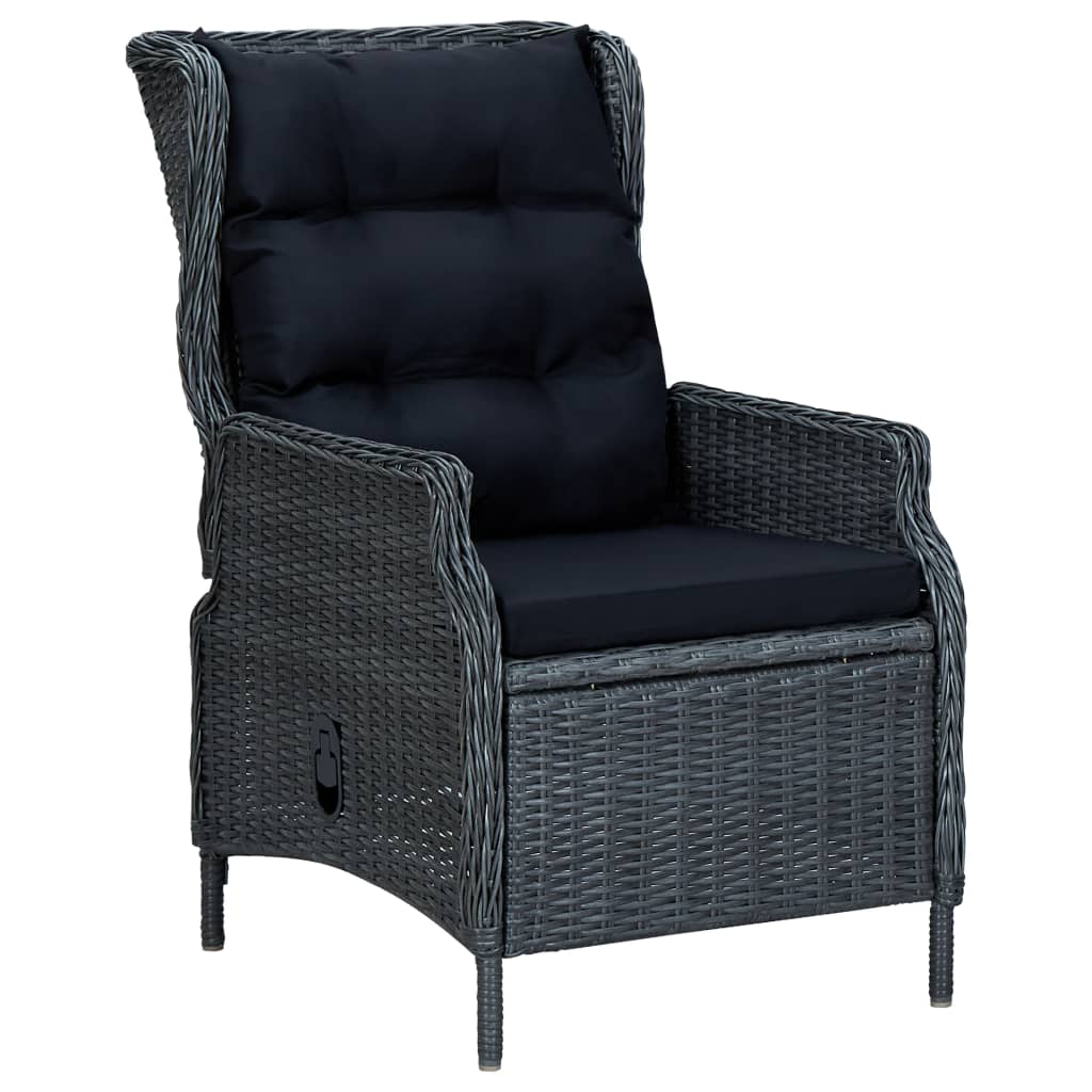 Ensemble à manger de jardin 3 pcs Gris foncé