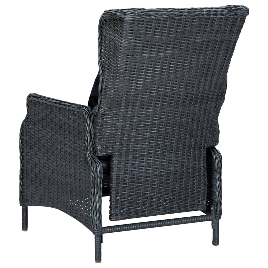 Ensemble à manger de jardin 3 pcs Gris foncé