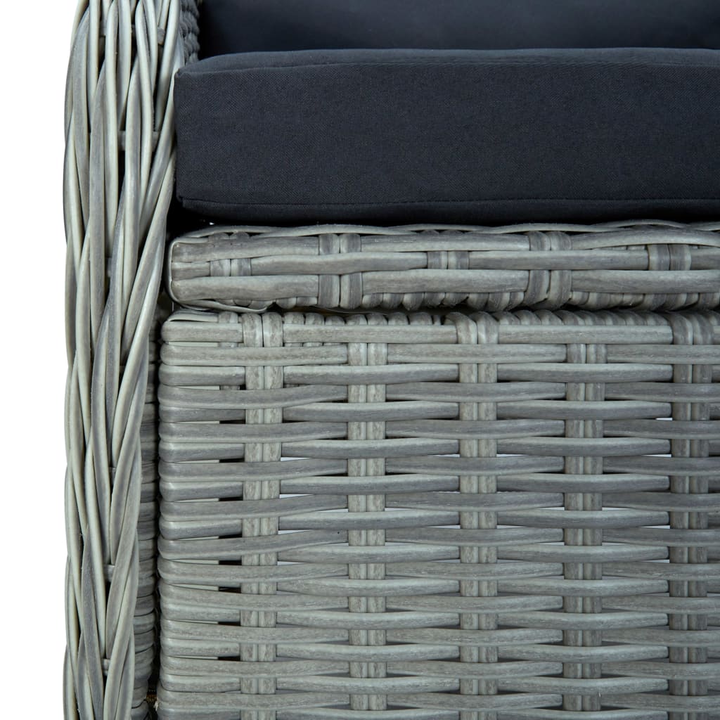 Ensemble à manger de jardin 3 pcs Gris clair