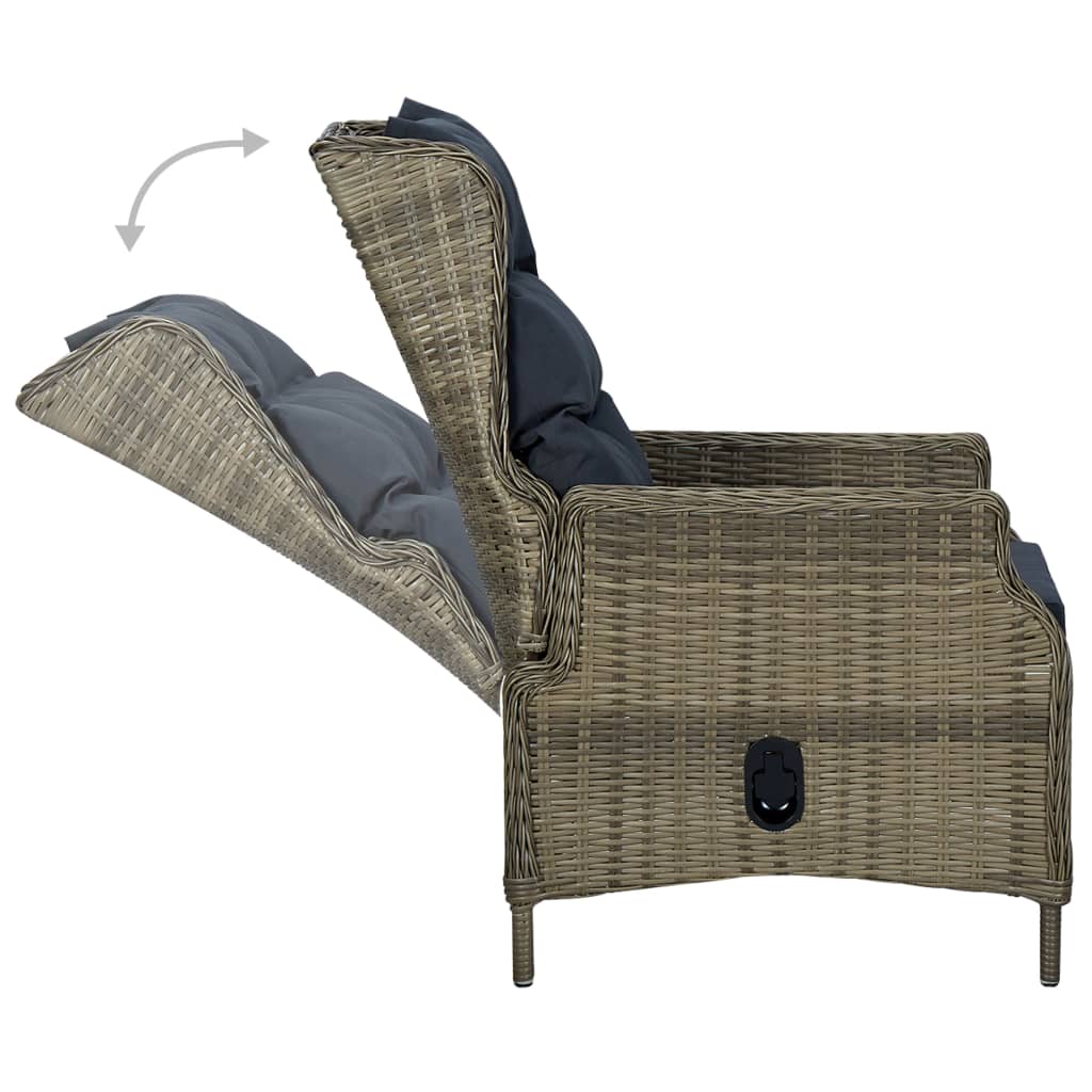 Ensemble à manger de jardin 3 pcs Marron