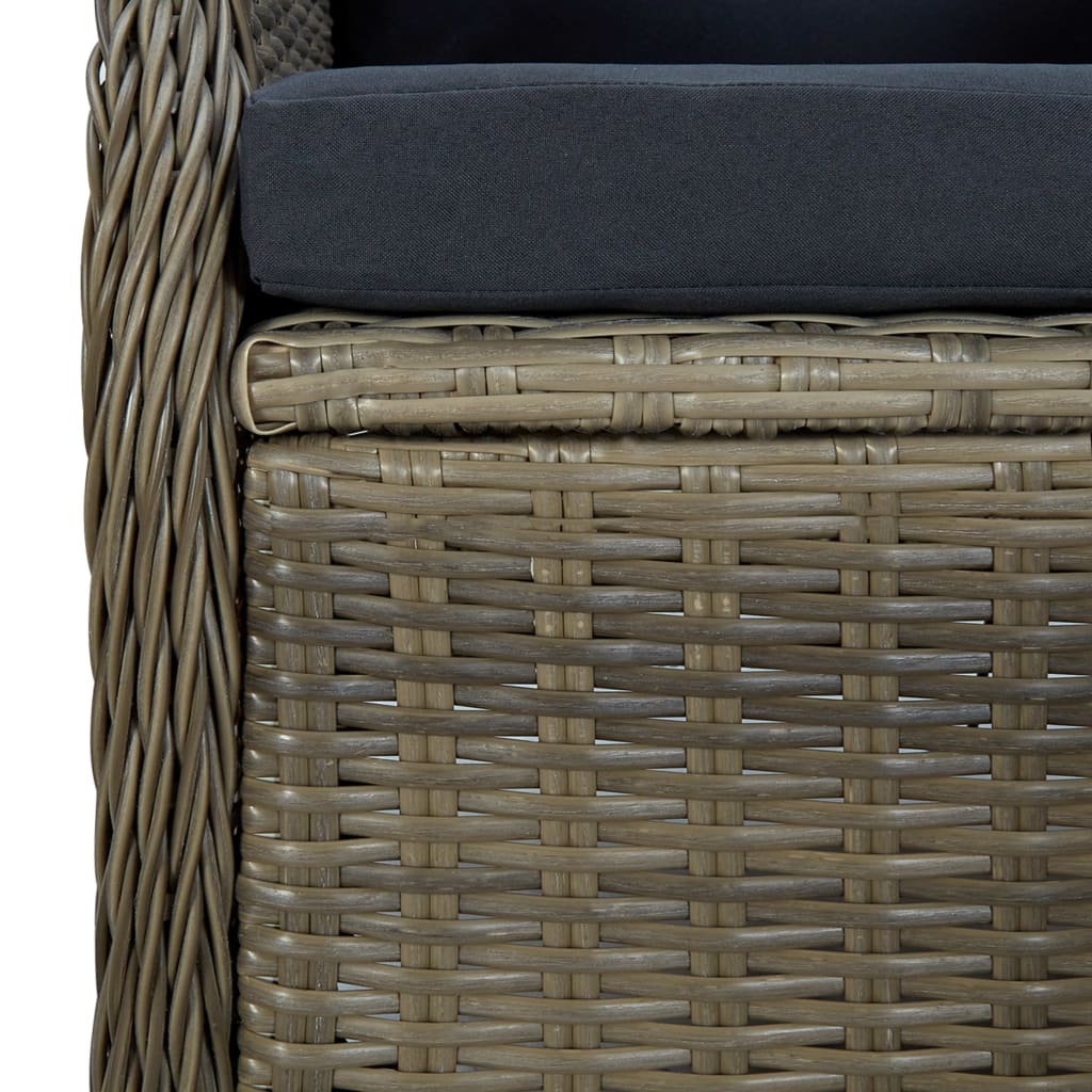 Ensemble à manger de jardin 3 pcs Marron