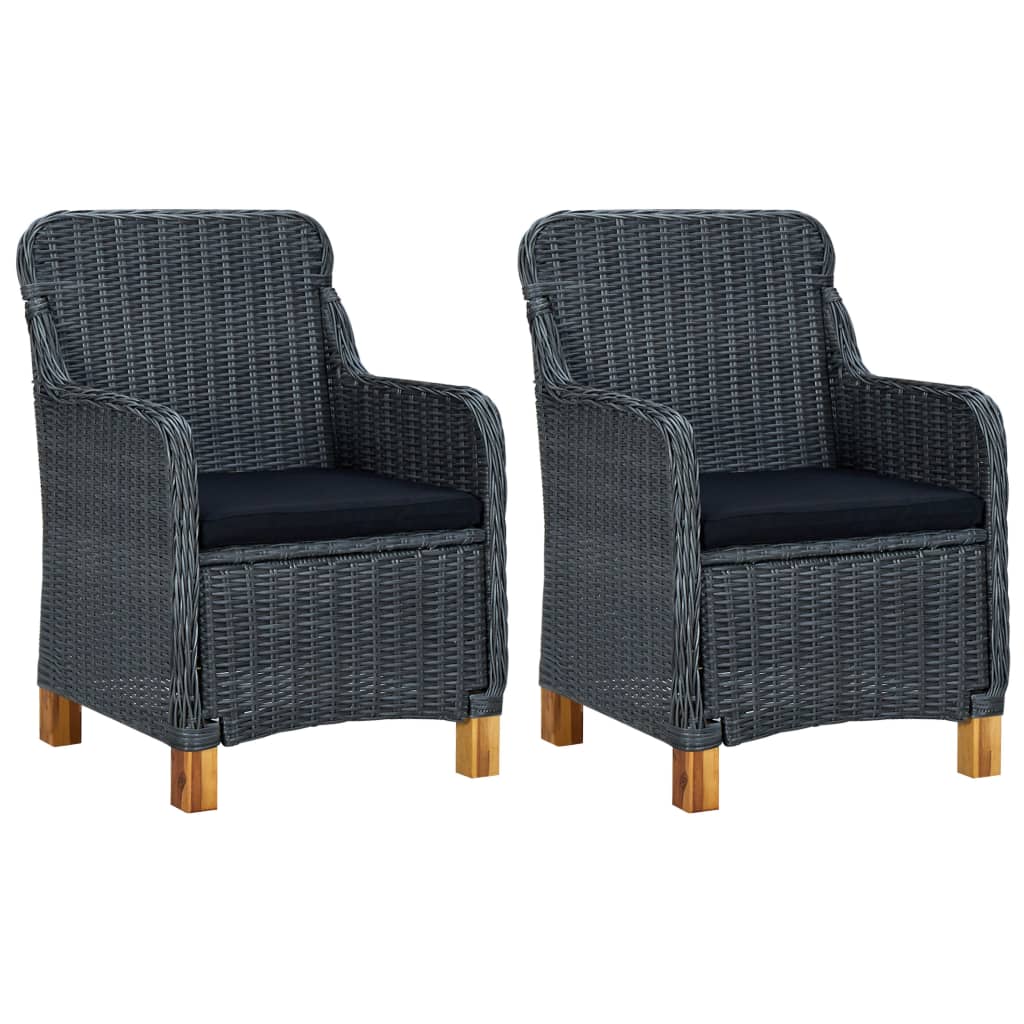 Ensemble à manger de jardin 3 pcs Gris foncé