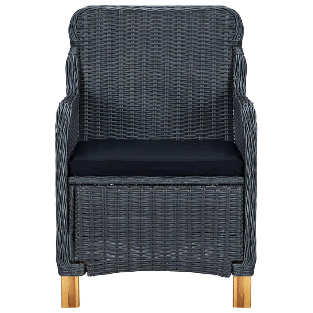 Ensemble à manger de jardin 3 pcs Gris foncé