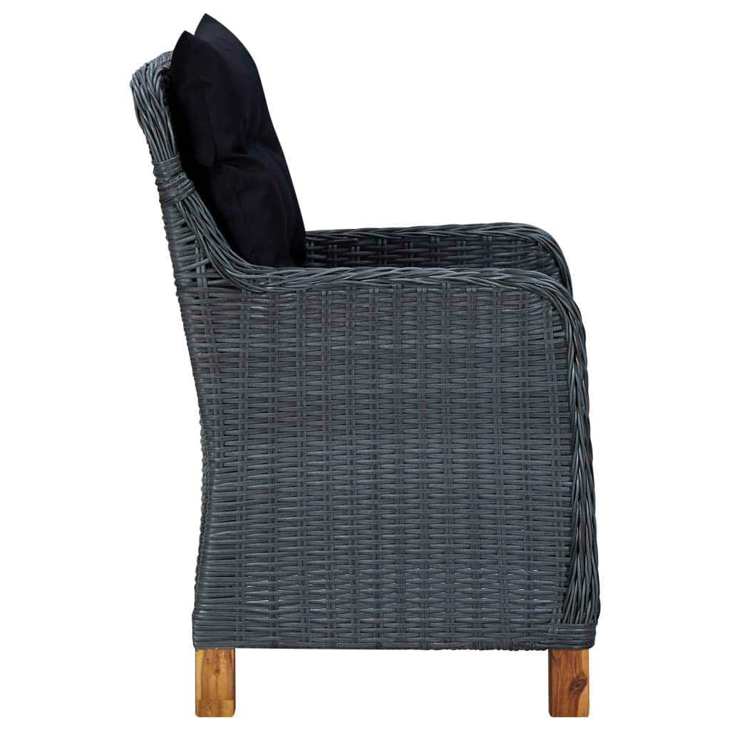 Ensemble à manger de jardin 3 pcs Gris foncé