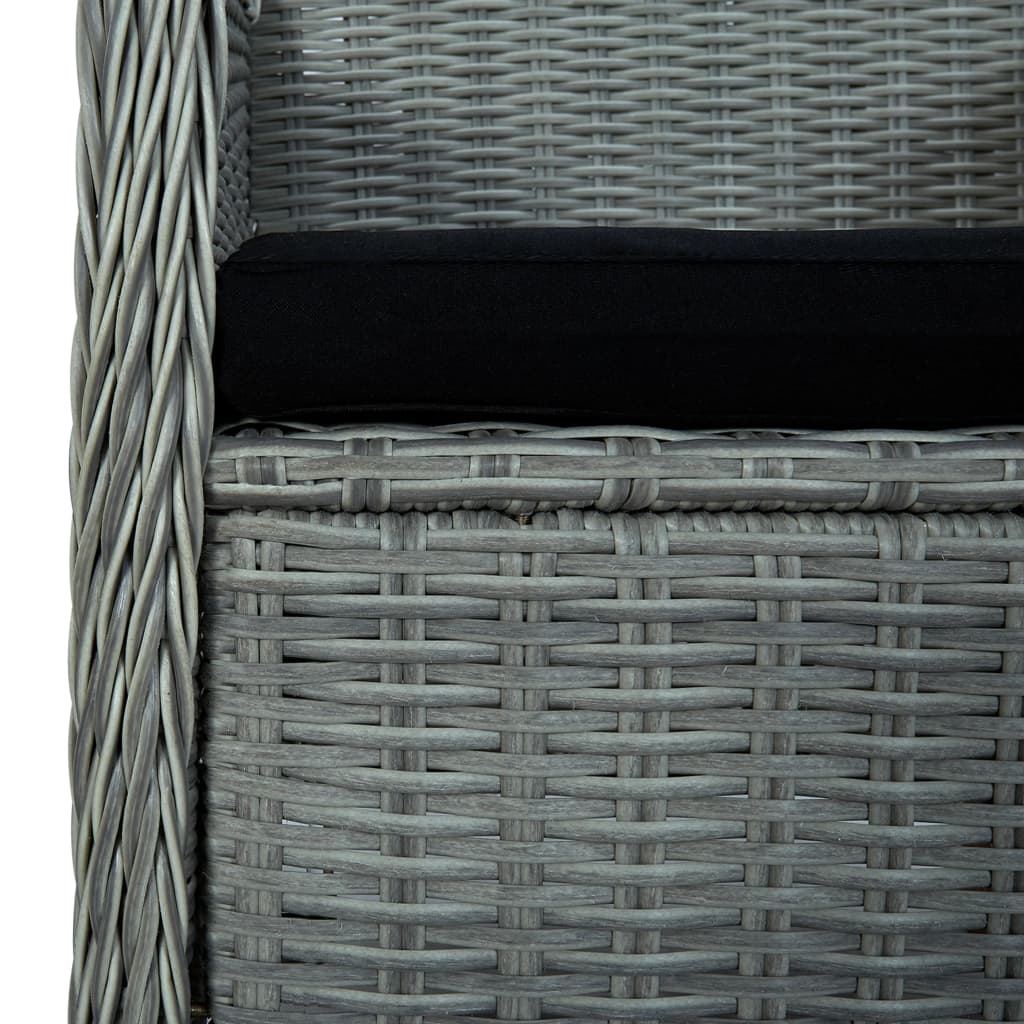 Ensemble à manger de jardin 3 pcs Gris clair