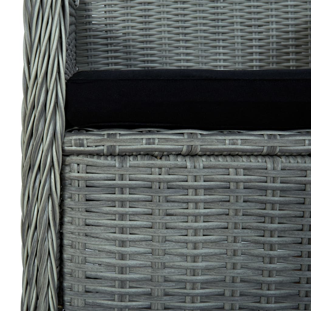 Ensemble à manger de jardin 5 pcs Gris clair