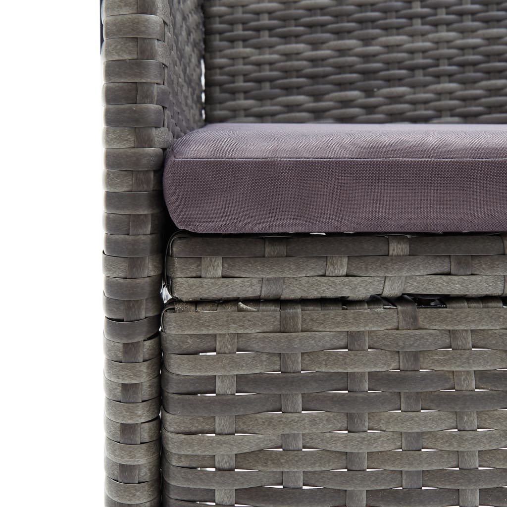 Ensemble à manger de jardin 7 pcs Gris