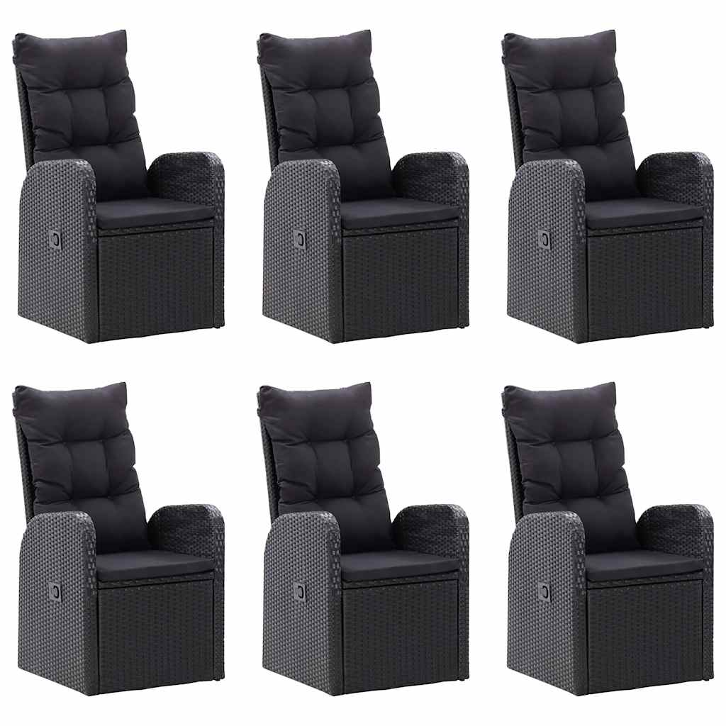 Ensemble à manger de jardin 7 pcs Noir
