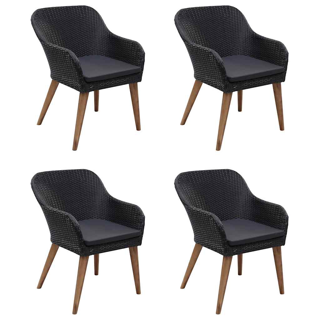 Ensemble à manger de jardin 5 pcs Noir