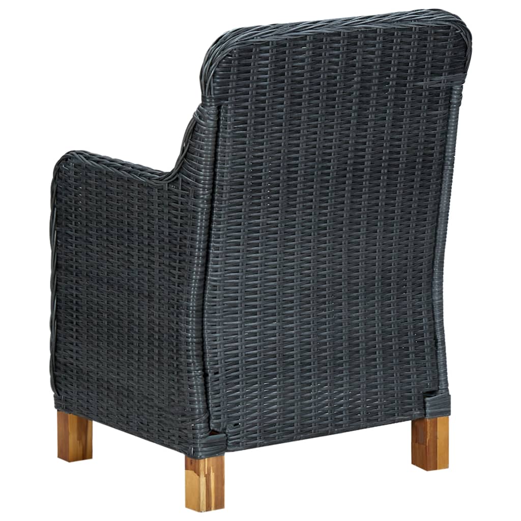 Ensemble à manger de jardin 5 pcs Gris foncé