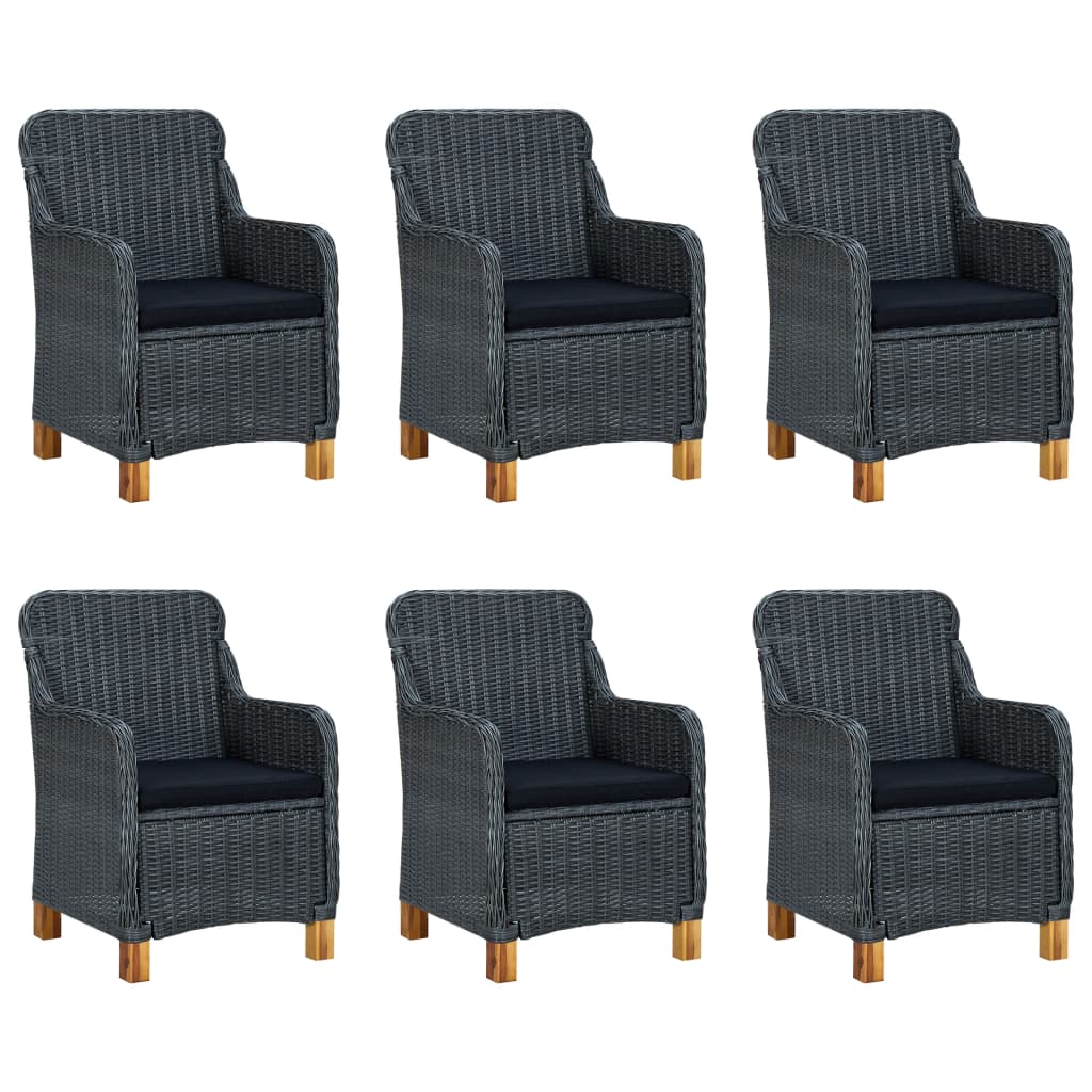 Ensemble à manger de jardin 7 pcs Gris foncé