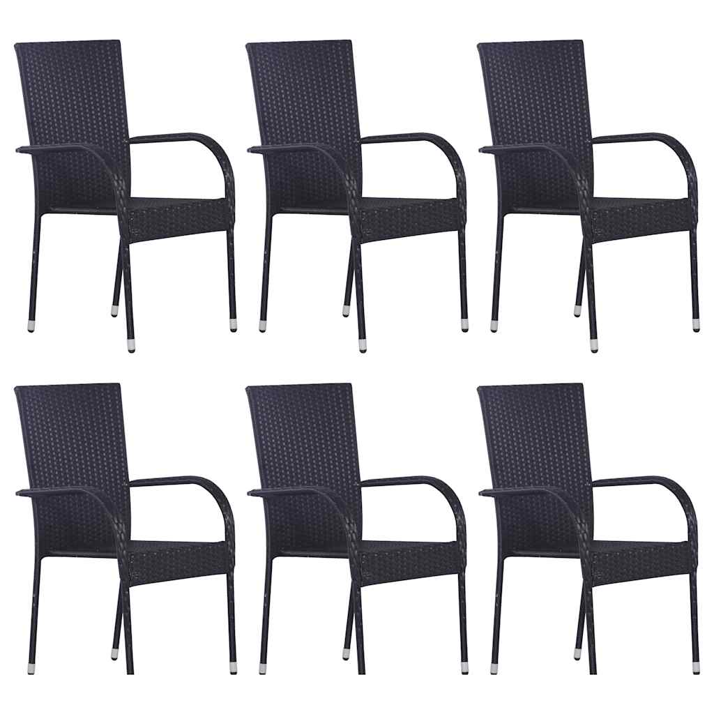 Ensemble à manger de jardin 7 pcs Noir