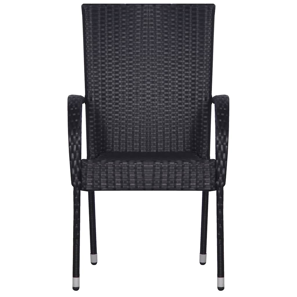 Ensemble à manger de jardin 7 pcs Noir
