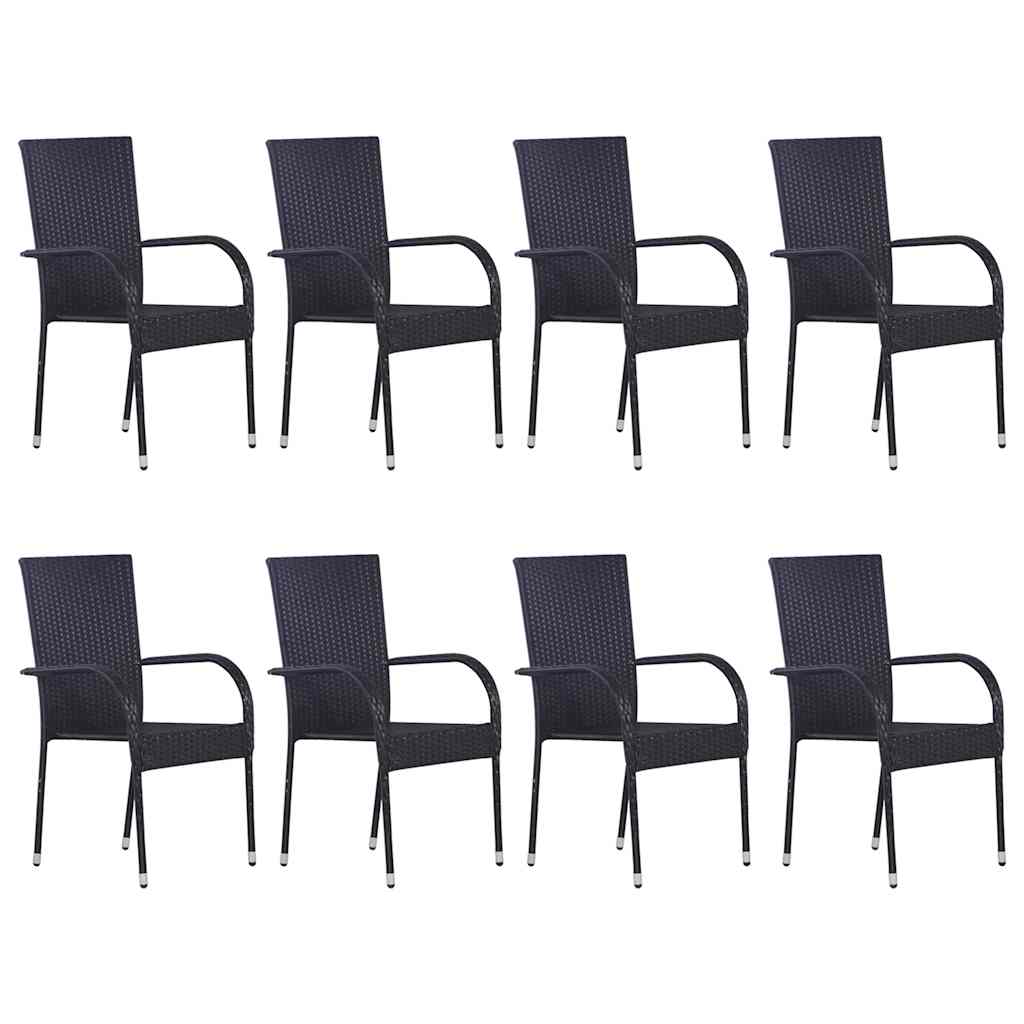 Ensemble à manger de jardin 9 pcs Noir