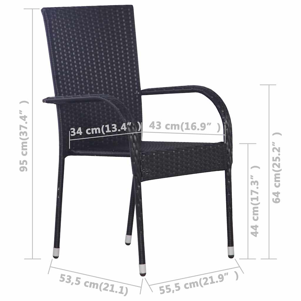 Ensemble à manger de jardin 9 pcs Noir