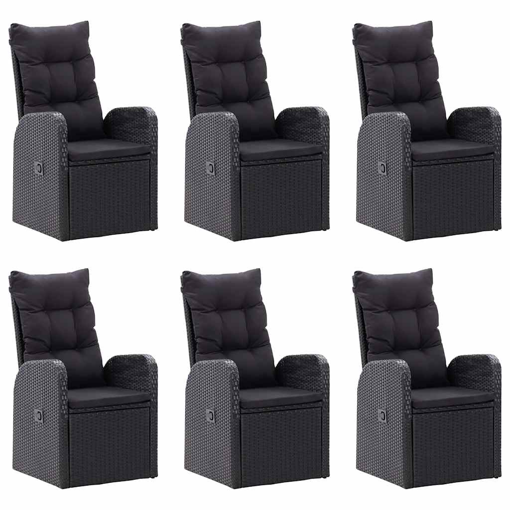 Ensemble à manger de jardin 7 pcs Noir