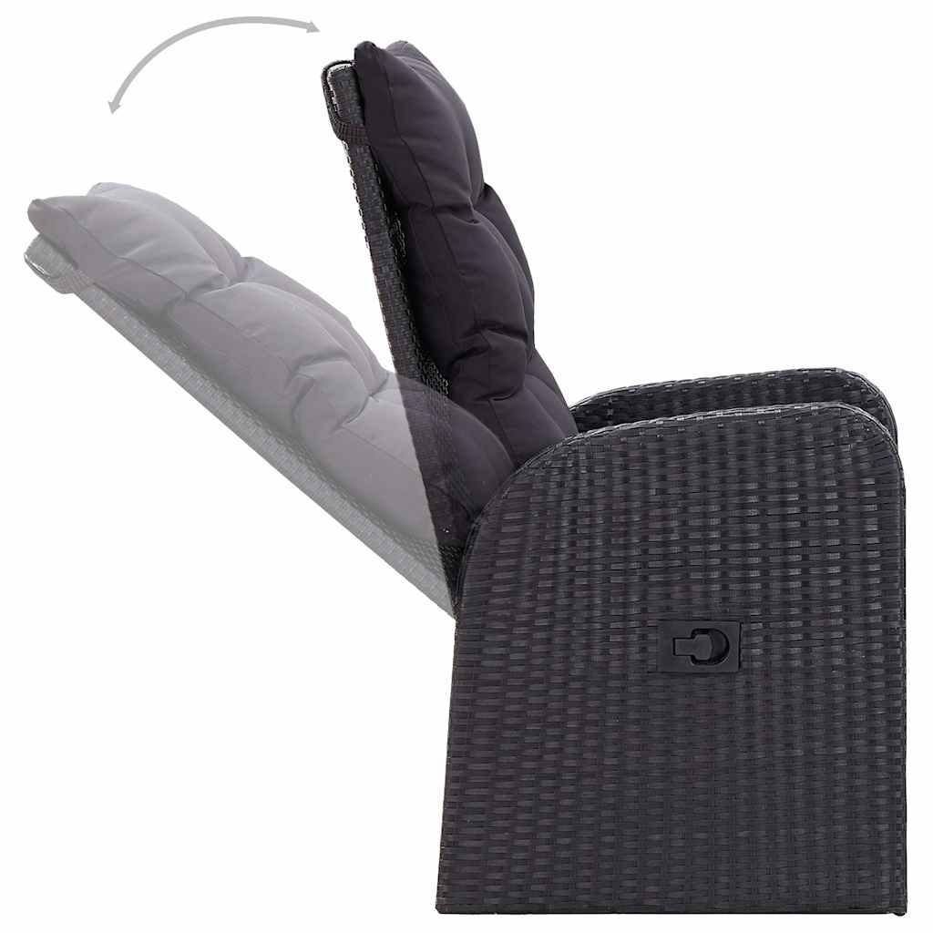 Ensemble à manger de jardin 7 pcs Noir
