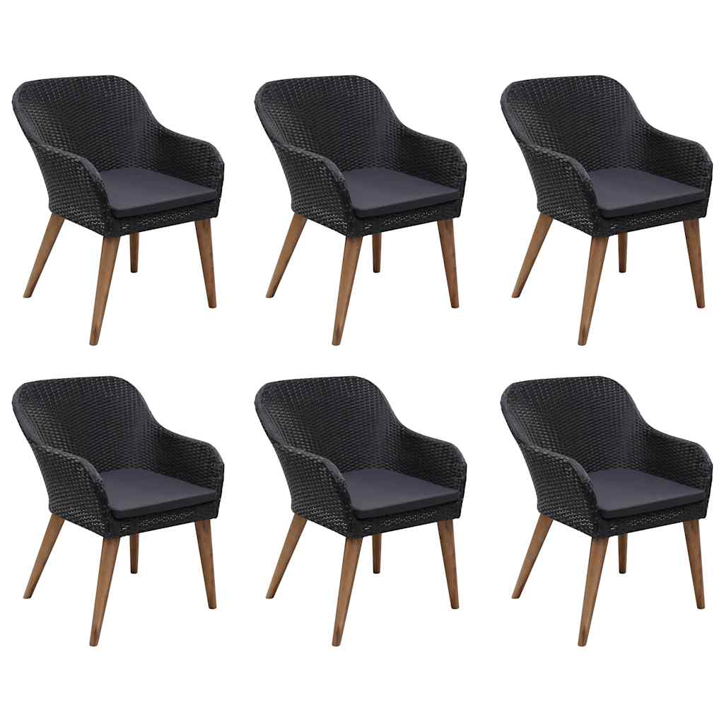 Ensemble à manger de jardin 7 pcs Noir