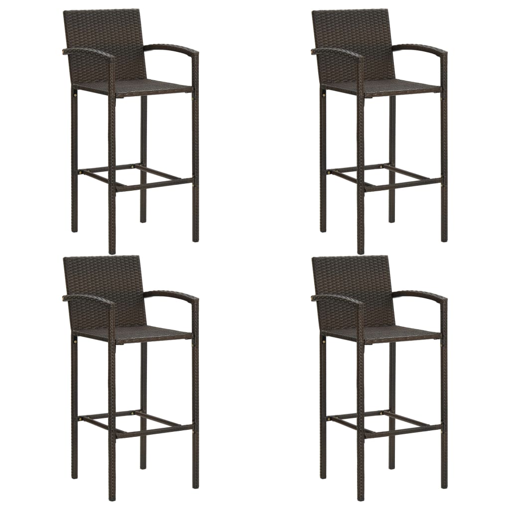 Ensemble de bar de jardin 5 pcs Marron