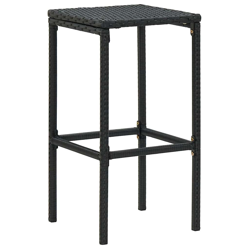 Ensemble de bar de jardin avec coussins 7 pcs Noir