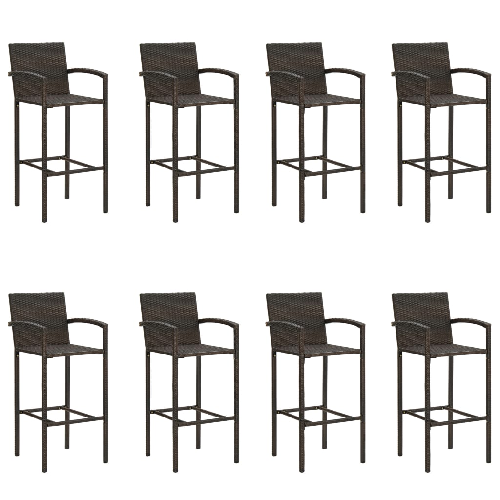 Ensemble de bar de jardin 9 pcs Marron