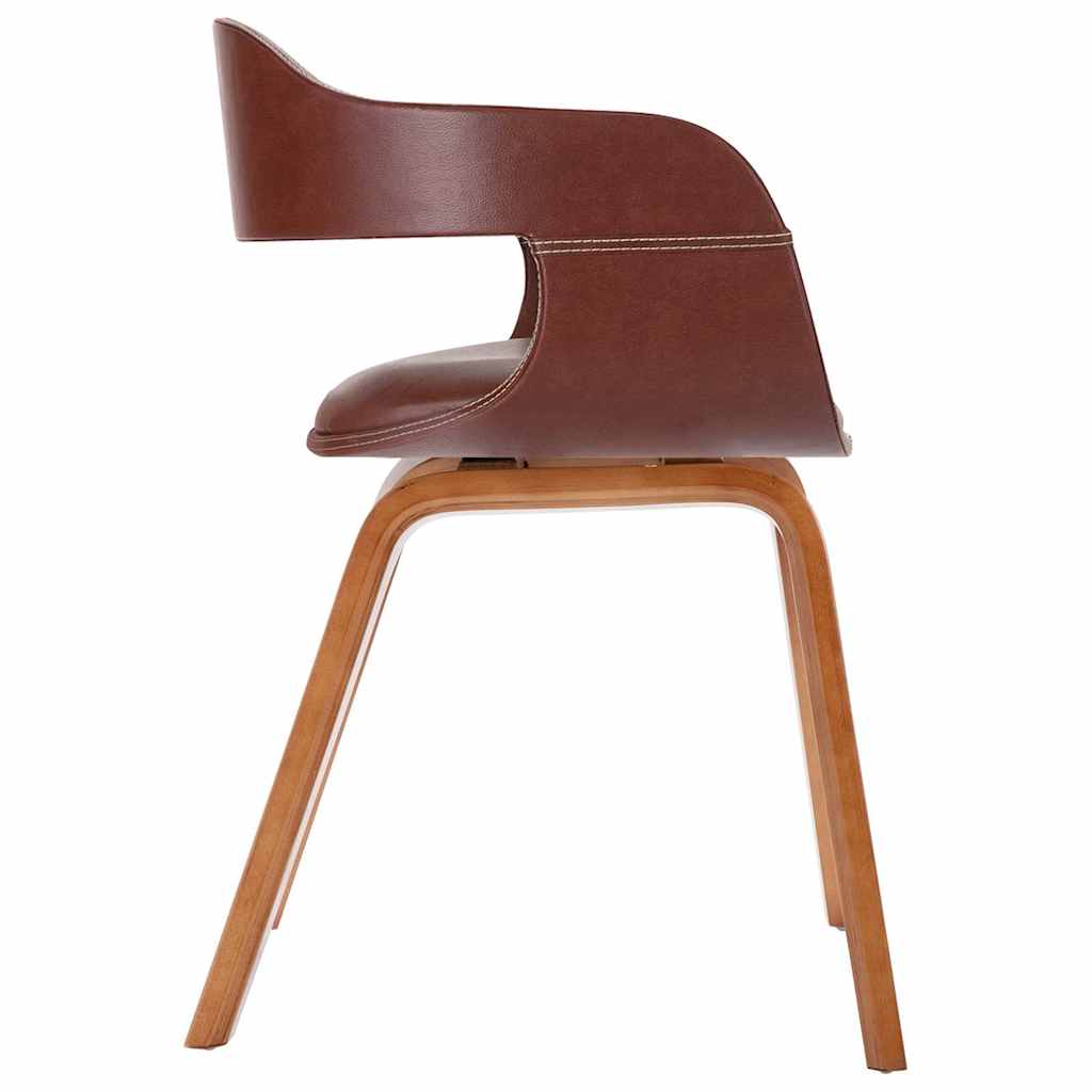 Chaise à manger Marron Bois courbé et similicuir - XIOS