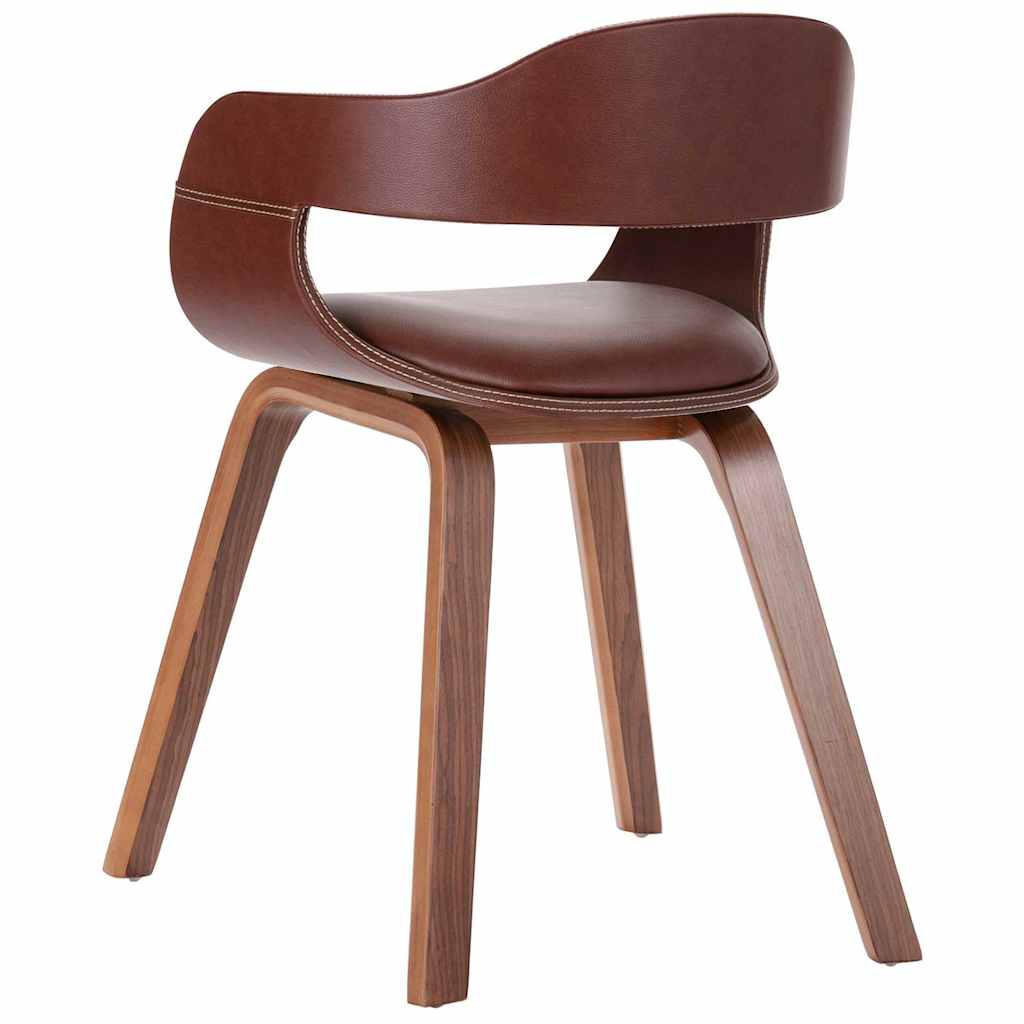 Chaise à manger Marron Bois courbé et similicuir - XIOS