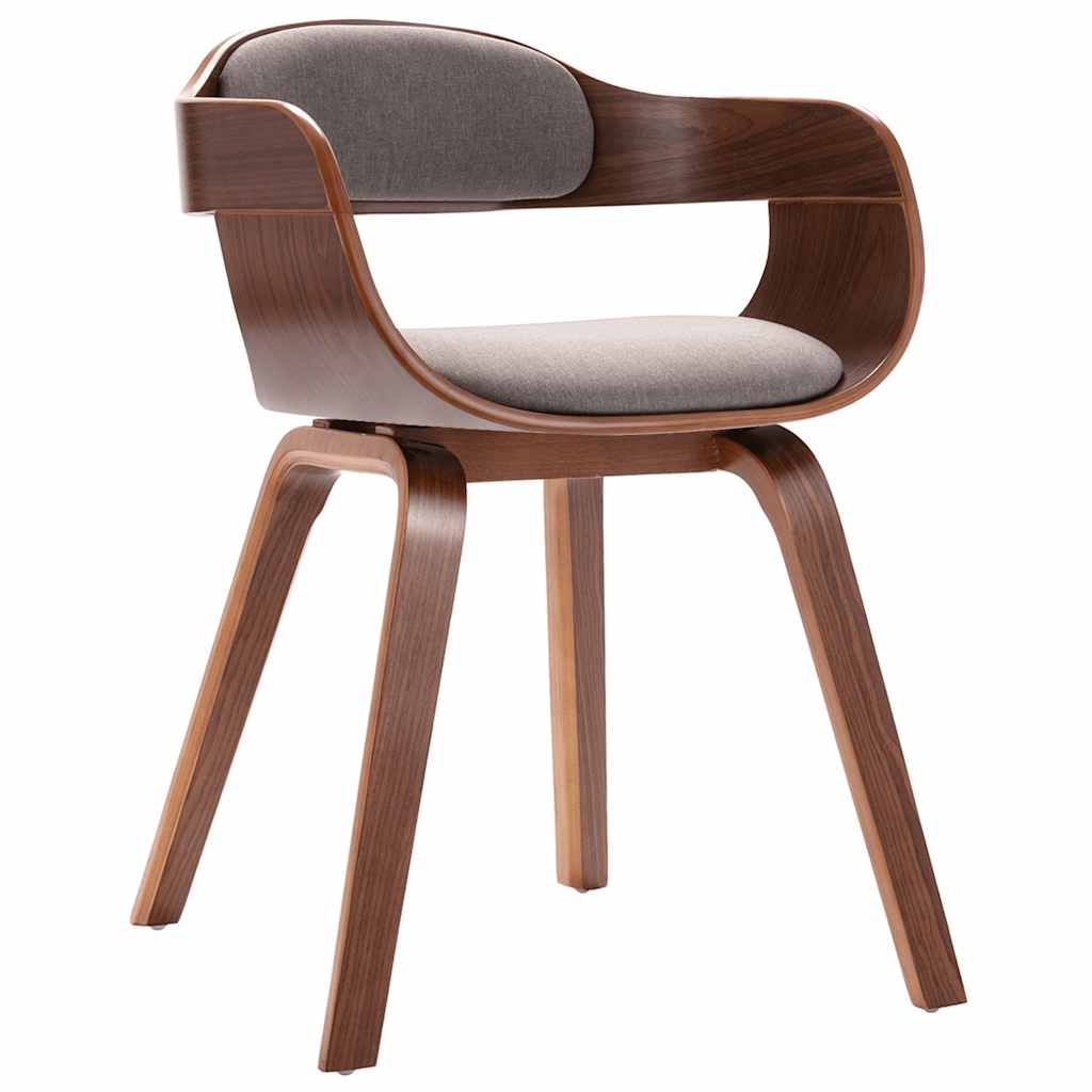 Chaise de salle à manger Taupe Bois courbé et tissu - XIOS
