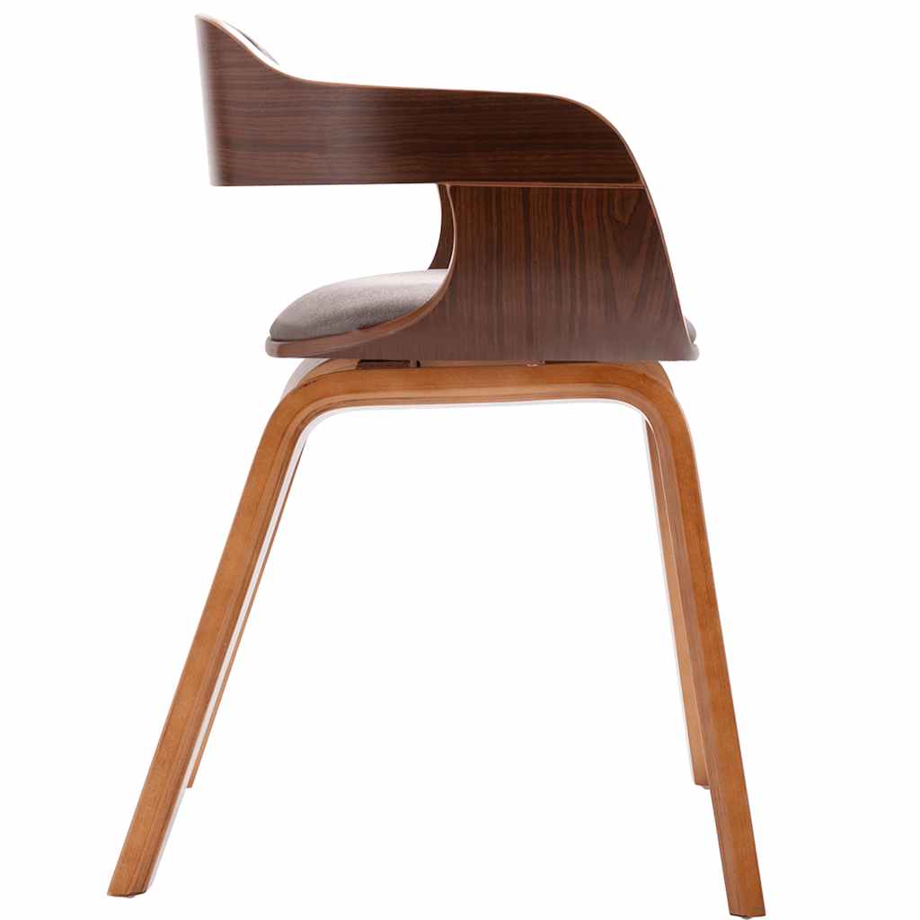 Chaise de salle à manger Taupe Bois courbé et tissu - XIOS