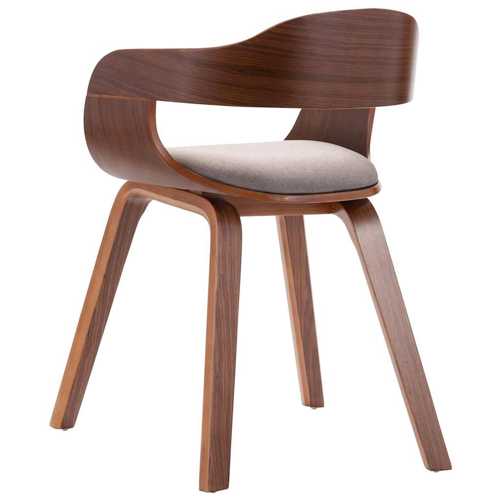 Chaise de salle à manger Taupe Bois courbé et tissu - XIOS