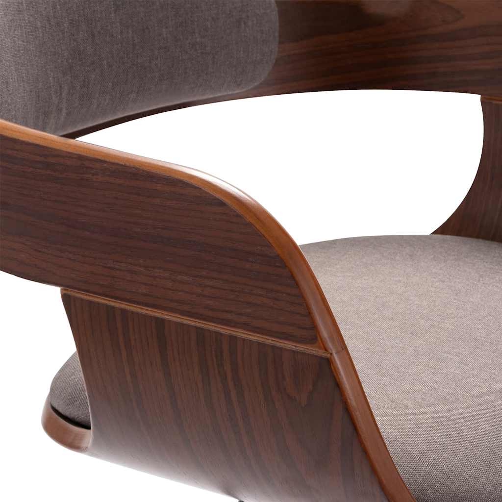 Chaise de salle à manger Taupe Bois courbé et tissu - XIOS