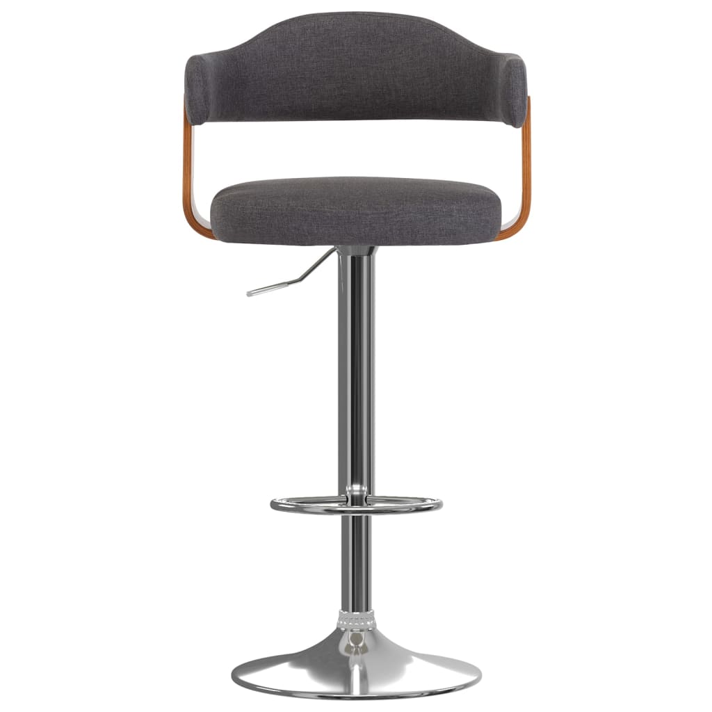 Tabourets de bar lot de 2 gris foncé bois courbé et tissu - XIOS