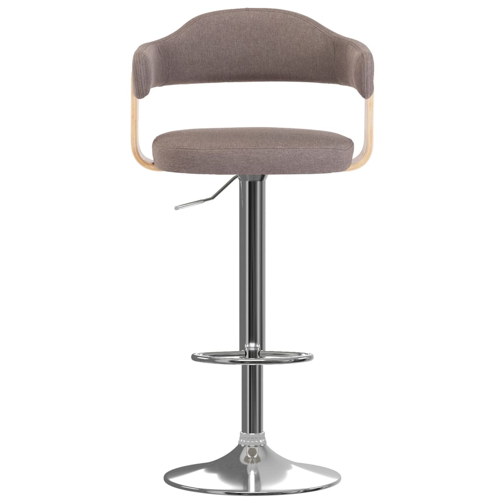 Tabourets de bar lot de 2 taupe bois courbé et tissu - XIOS