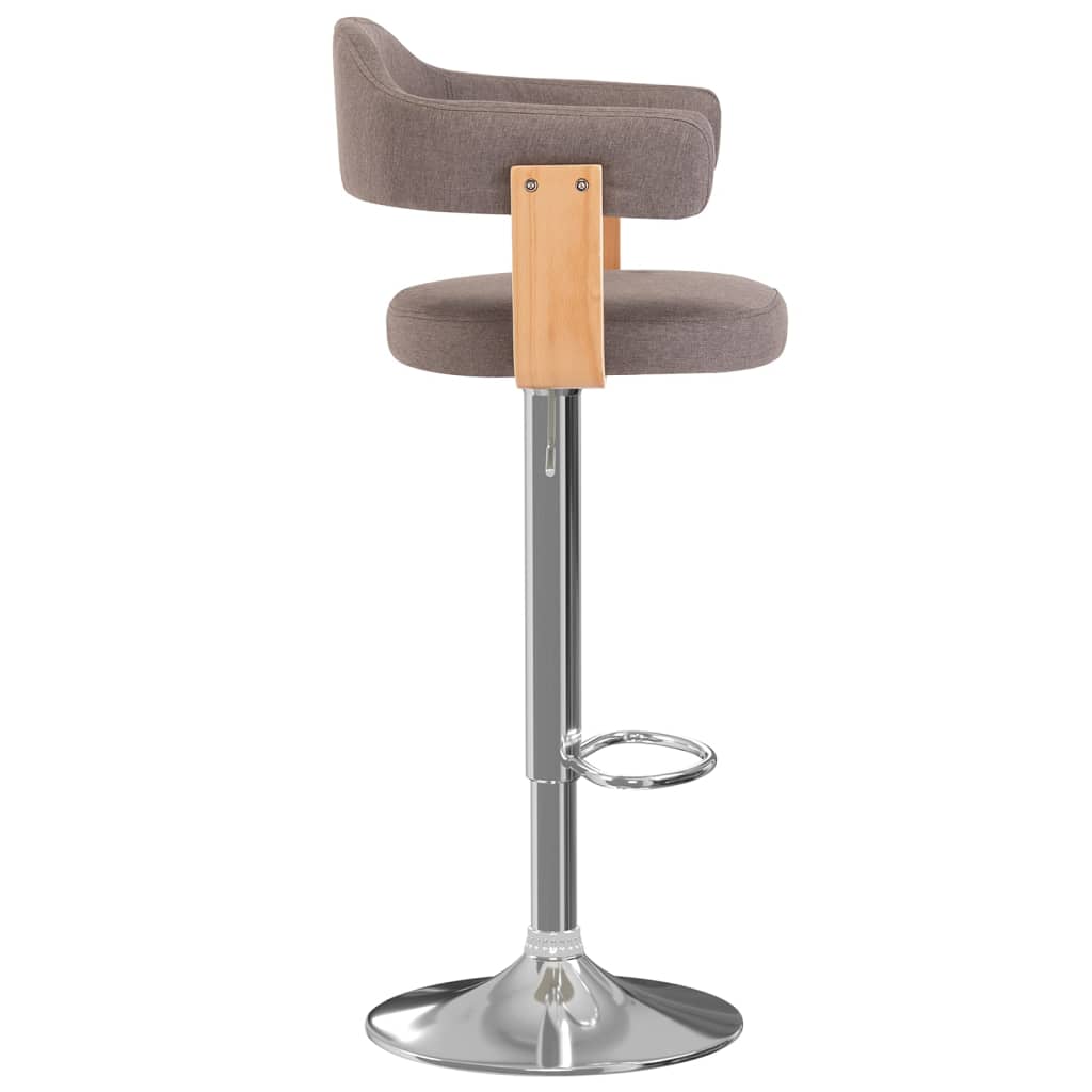 Tabourets de bar lot de 2 taupe bois courbé et tissu - XIOS