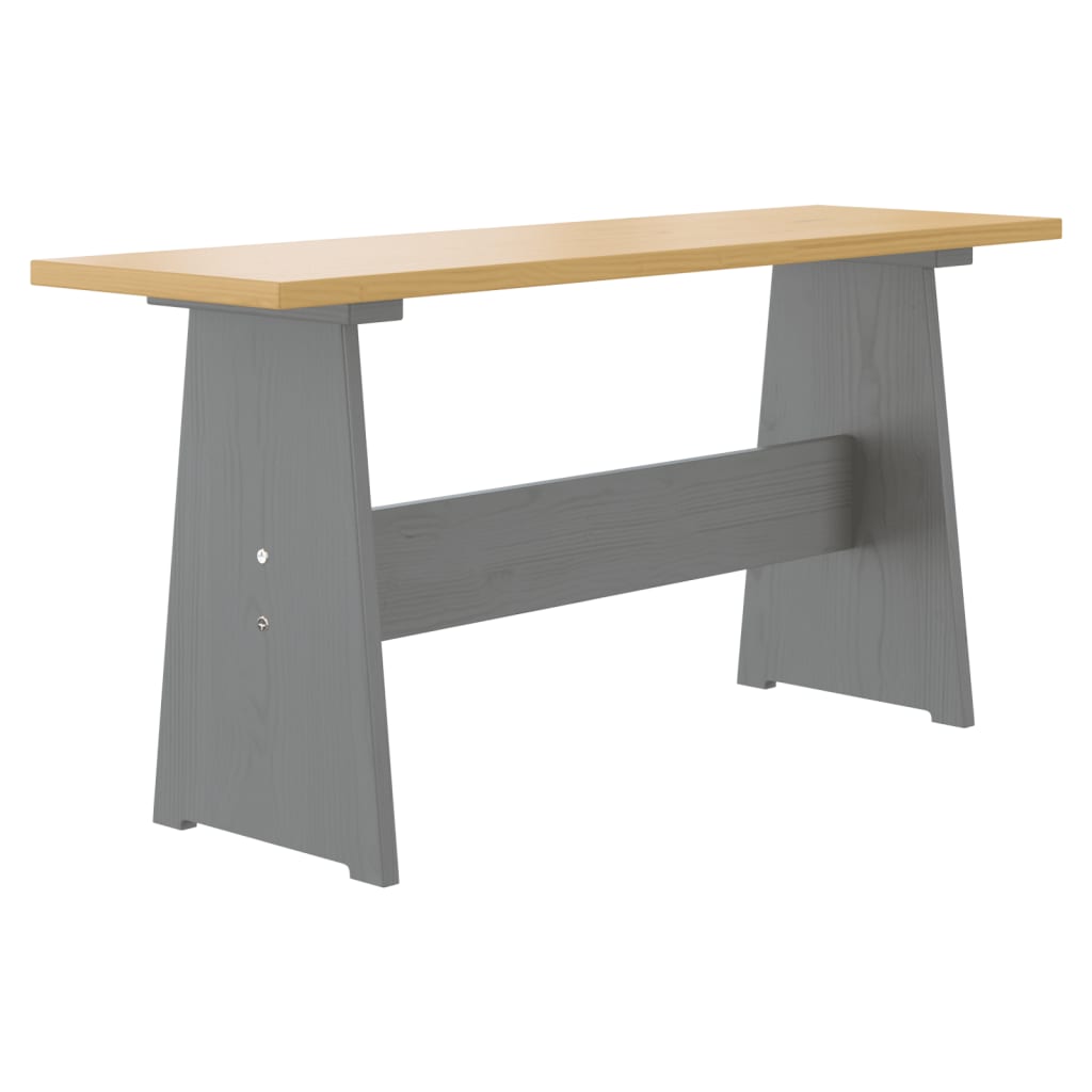 Table à manger et banc REINE marron miel gris bois pin solide - XIOS