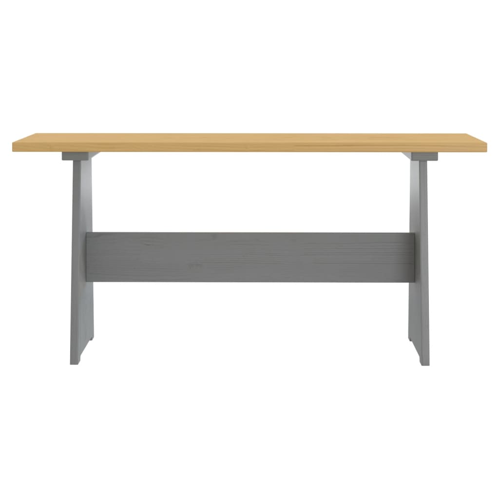 Table à manger et banc REINE marron miel gris bois pin solide - XIOS