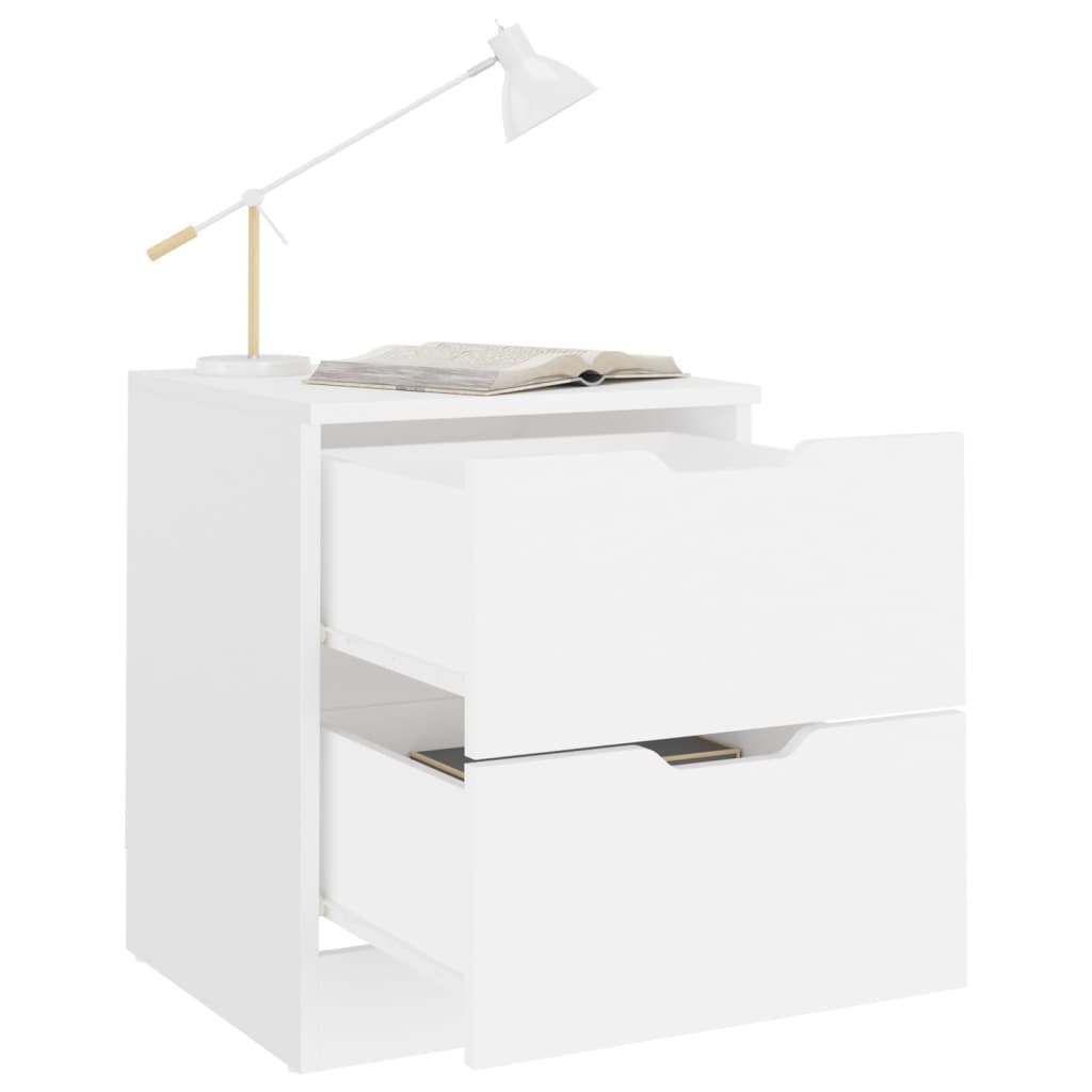 Tables de chevet 2 pcs blanc 40x40x50 cm bois d’ingénierie - XIOS