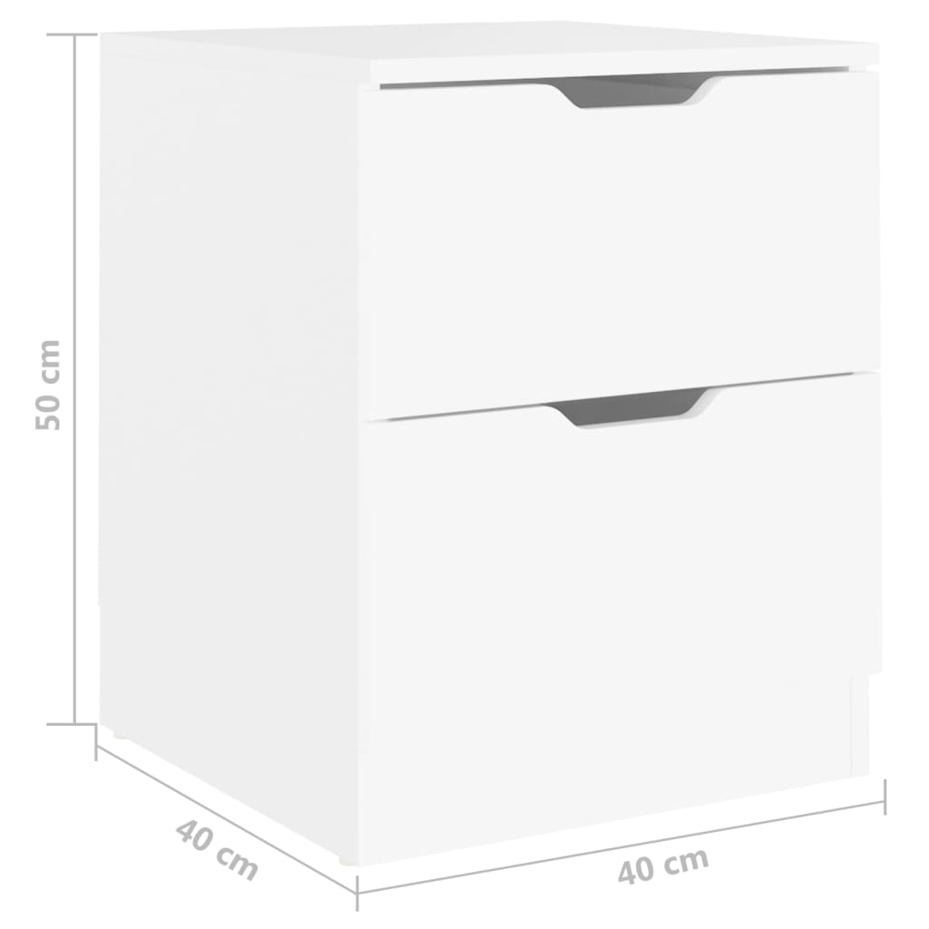 Tables de chevet 2 pcs blanc 40x40x50 cm bois d’ingénierie - XIOS