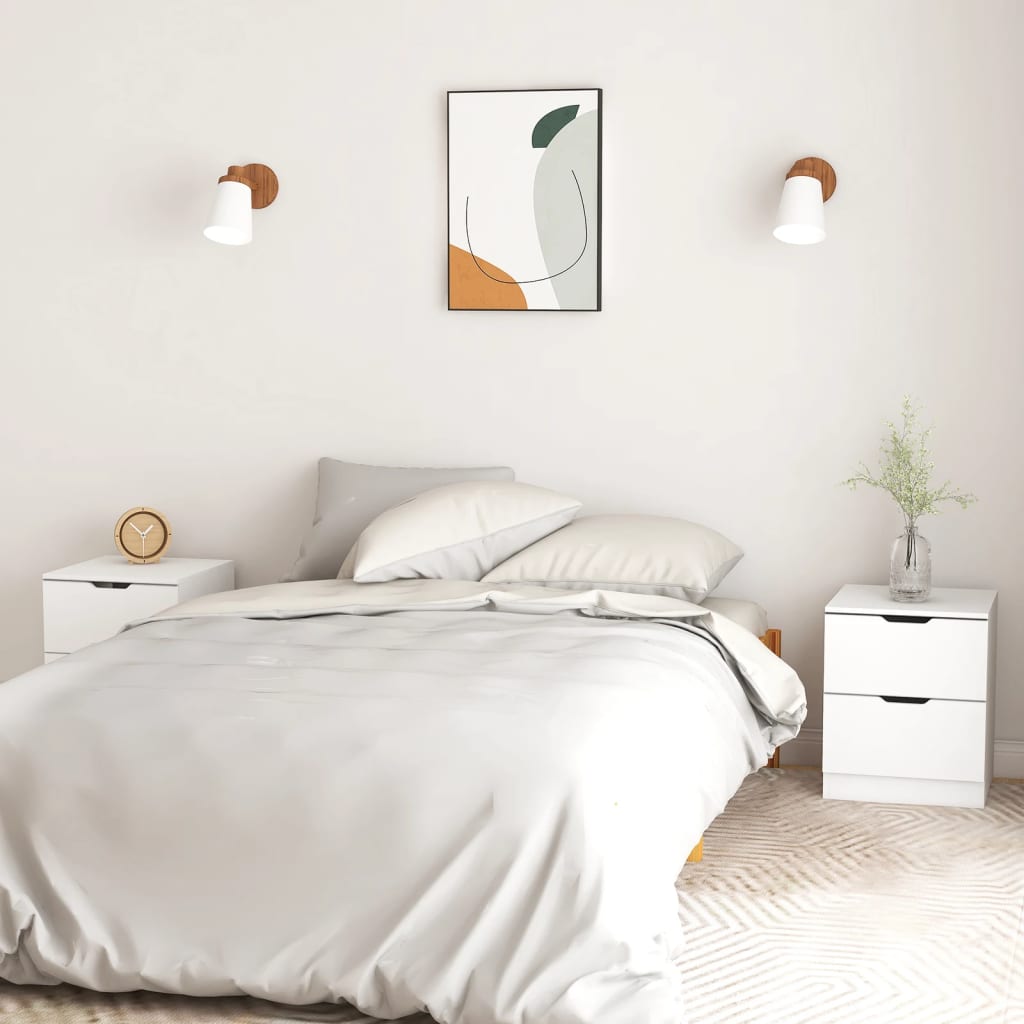 Tables de chevet 2 pcs blanc 40x40x50 cm bois d’ingénierie - XIOS