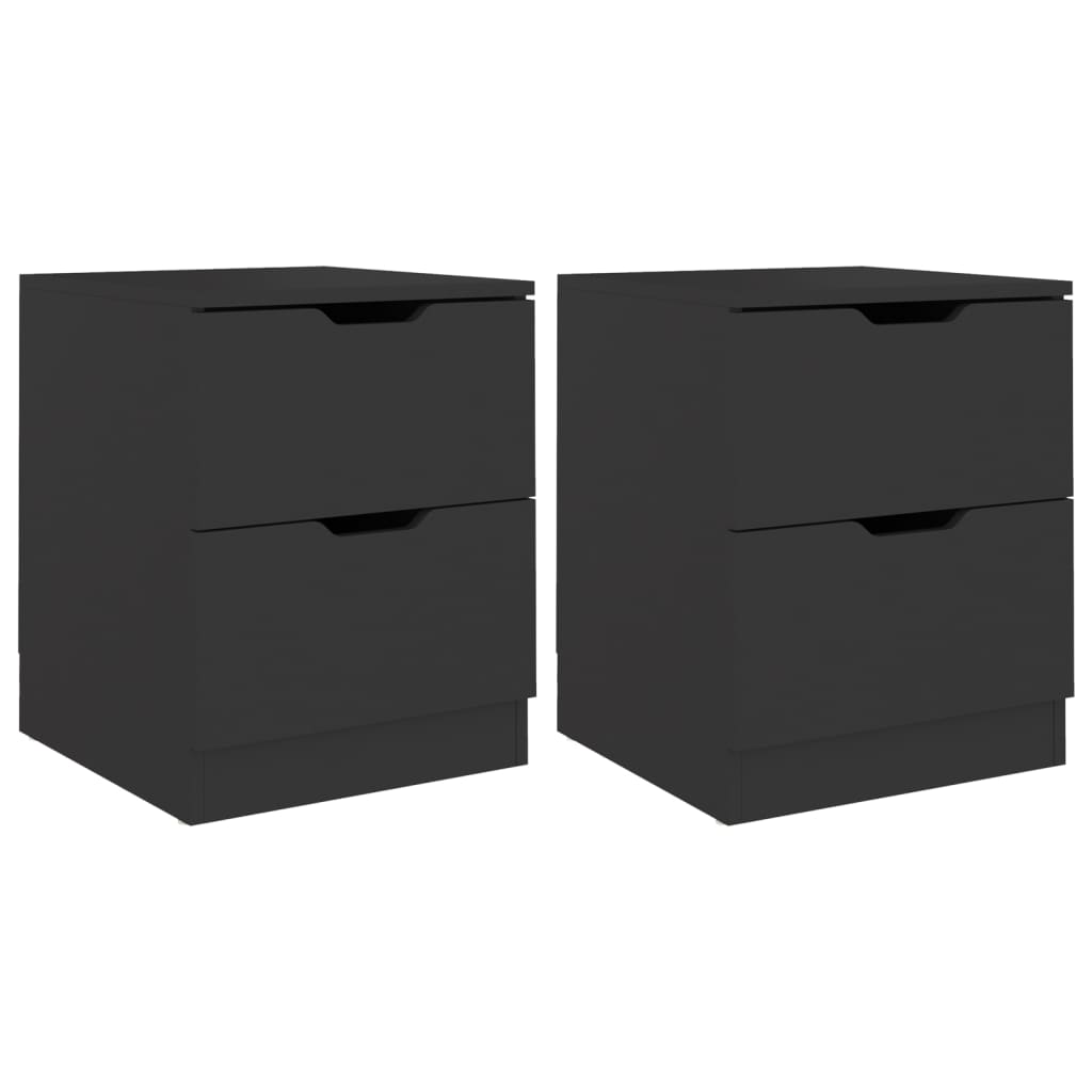 Tables de chevet 2 pcs noir 40x40x50 cm bois d’ingénierie - XIOS