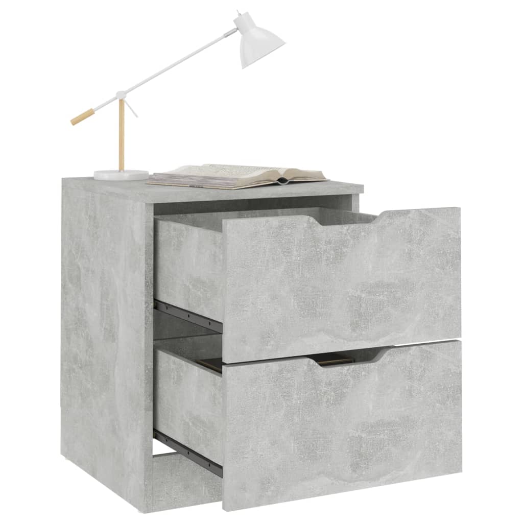 Table de chevet gris béton 40x40x50 cm bois d’ingénierie - XIOS