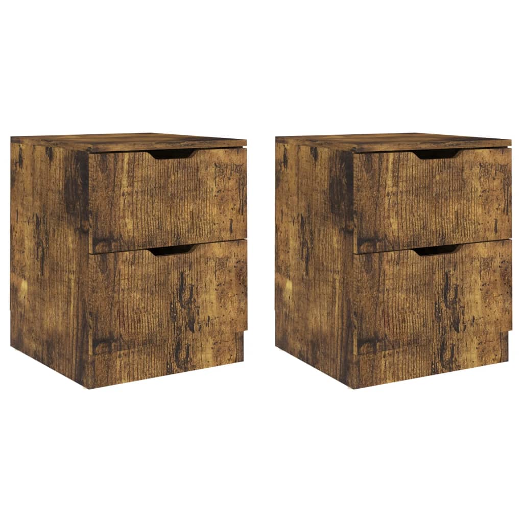Tables de chevet 2 pcs chêne fumé 40x40x50 cm bois d'ingénierie - XIOS