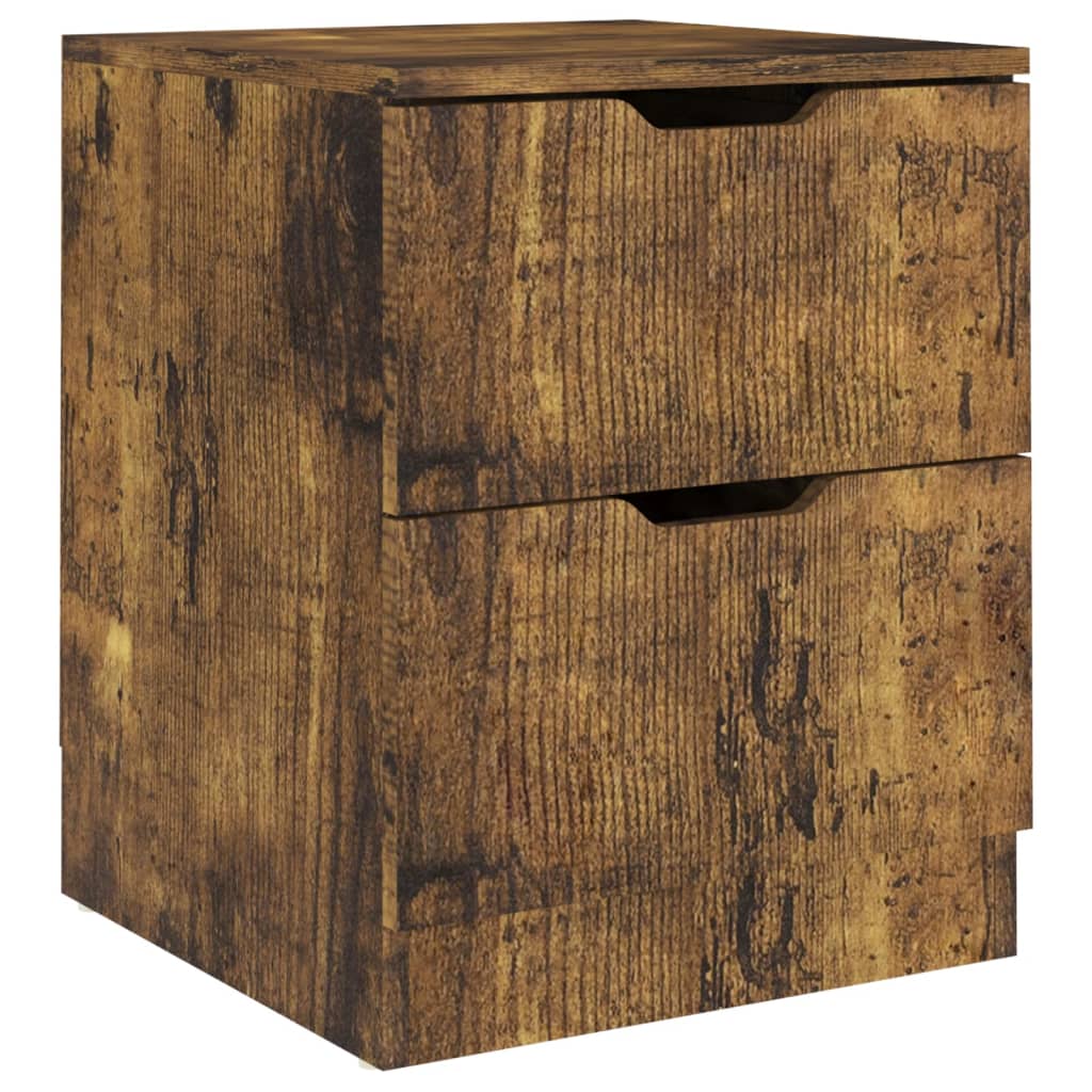 Tables de chevet 2 pcs chêne fumé 40x40x50 cm bois d'ingénierie - XIOS