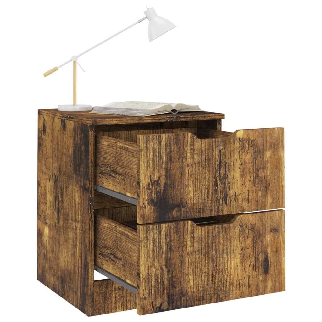 Tables de chevet 2 pcs chêne fumé 40x40x50 cm bois d'ingénierie - XIOS